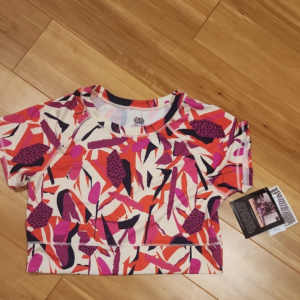 Multicolor Abstract Crop Top